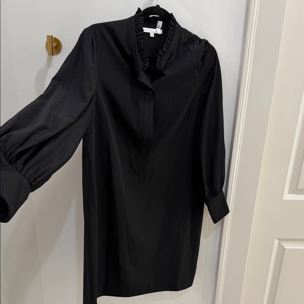 Preston & York Black Long Sleeve Dress with Ruffle Detail